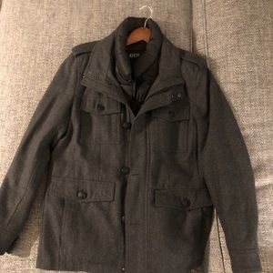 Men’s winter casual wool mid-length  dress coat